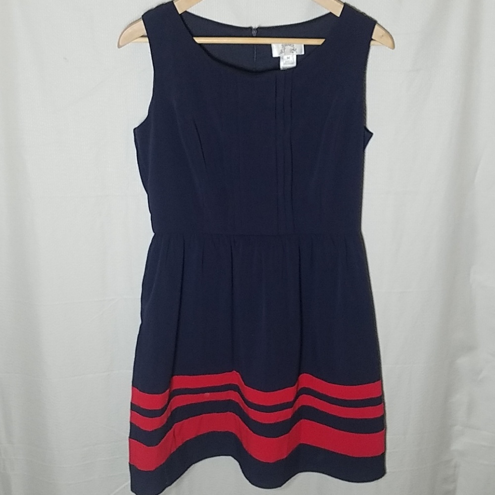 🎀 Navy & Red Dress